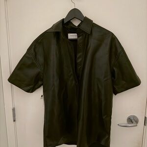 Aritzia Babaton Frances Vegan Leather Short Sleeve Jacket